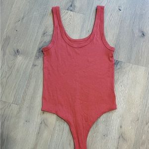 Beautiful Coral Stretch Bodysuit Tank, Size Medium